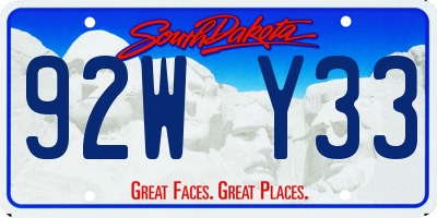SD license plate 92WY33