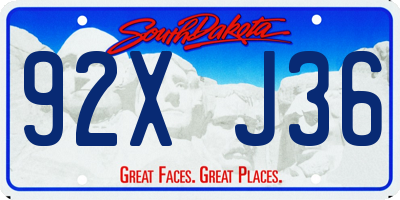 SD license plate 92XJ36