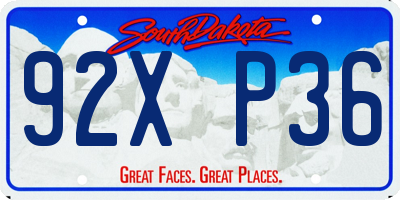 SD license plate 92XP36