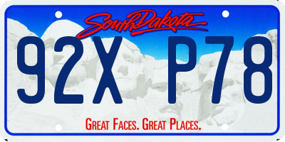 SD license plate 92XP78