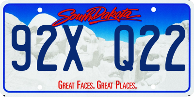 SD license plate 92XQ22