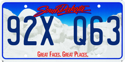 SD license plate 92XQ63