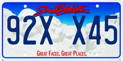 SD license plate 92XX45