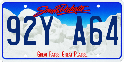 SD license plate 92YA64
