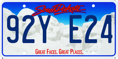 SD license plate 92YE24