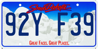 SD license plate 92YF39