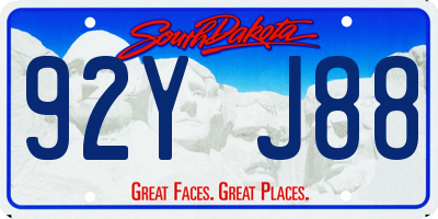 SD license plate 92YJ88