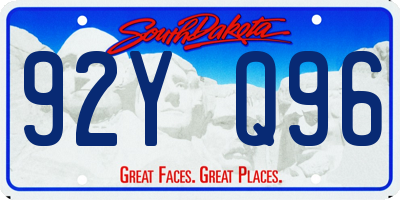SD license plate 92YQ96