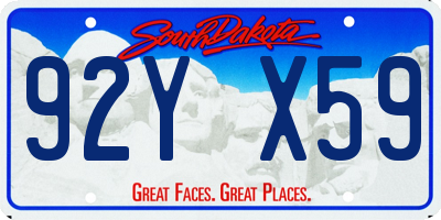 SD license plate 92YX59