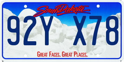 SD license plate 92YX78
