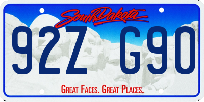 SD license plate 92ZG90