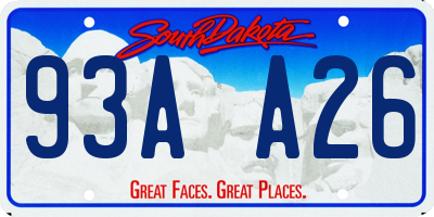 SD license plate 93AA26