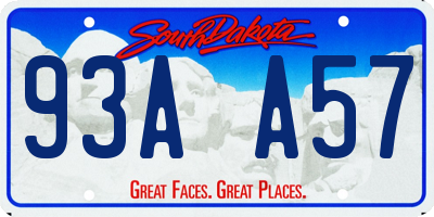 SD license plate 93AA57