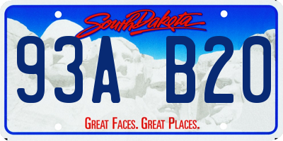 SD license plate 93AB20