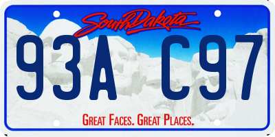 SD license plate 93AC97