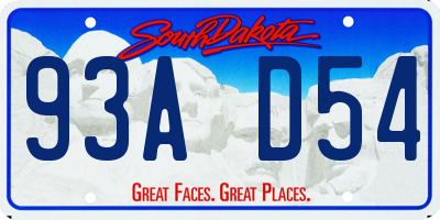 SD license plate 93AD54