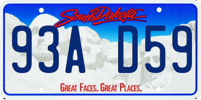 SD license plate 93AD59