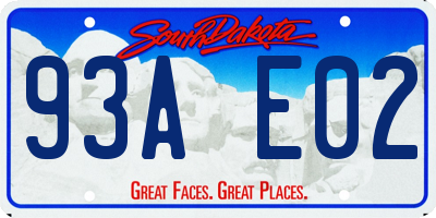 SD license plate 93AE02
