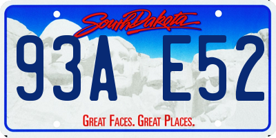 SD license plate 93AE52