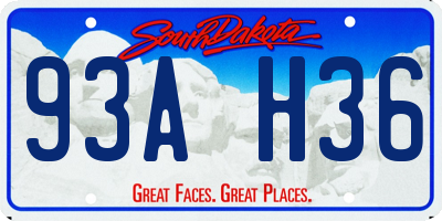 SD license plate 93AH36