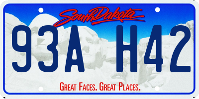SD license plate 93AH42