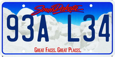 SD license plate 93AL34
