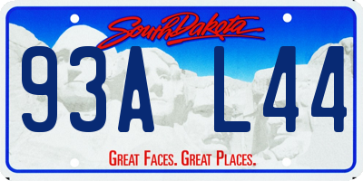 SD license plate 93AL44