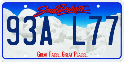 SD license plate 93AL77