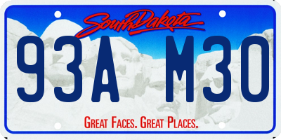 SD license plate 93AM30