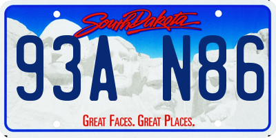SD license plate 93AN86