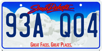 SD license plate 93AQ04