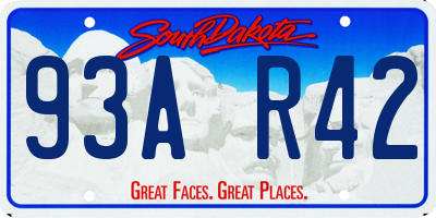 SD license plate 93AR42