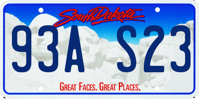 SD license plate 93AS23