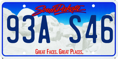 SD license plate 93AS46