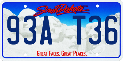 SD license plate 93AT36