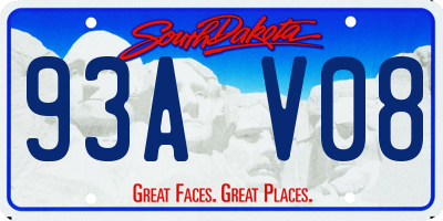 SD license plate 93AV08