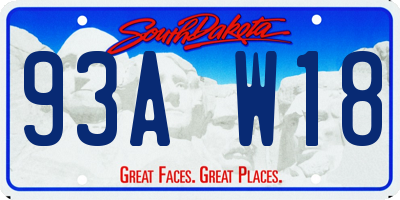 SD license plate 93AW18
