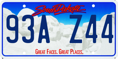 SD license plate 93AZ44