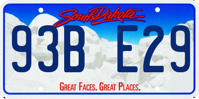 SD license plate 93BE29