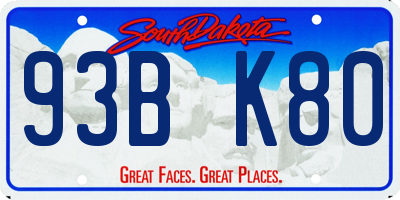 SD license plate 93BK80