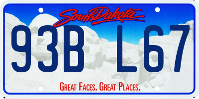 SD license plate 93BL67
