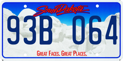 SD license plate 93BO64