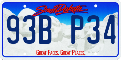 SD license plate 93BP34