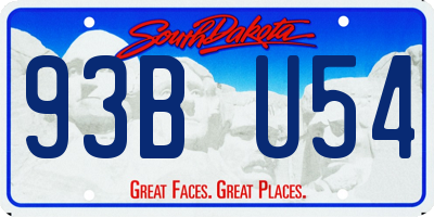 SD license plate 93BU54