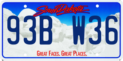SD license plate 93BW36