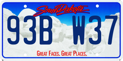 SD license plate 93BW37