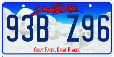 SD license plate 93BZ96
