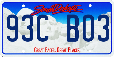 SD license plate 93CB03