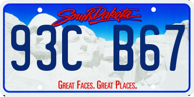 SD license plate 93CB67