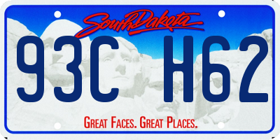 SD license plate 93CH62